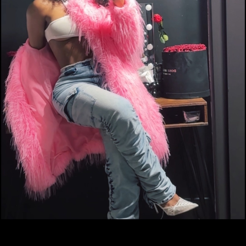 Pink Faux Fur Coat